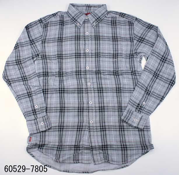 60529-78 チェックボタンダウンシャツ（ガーゼ）